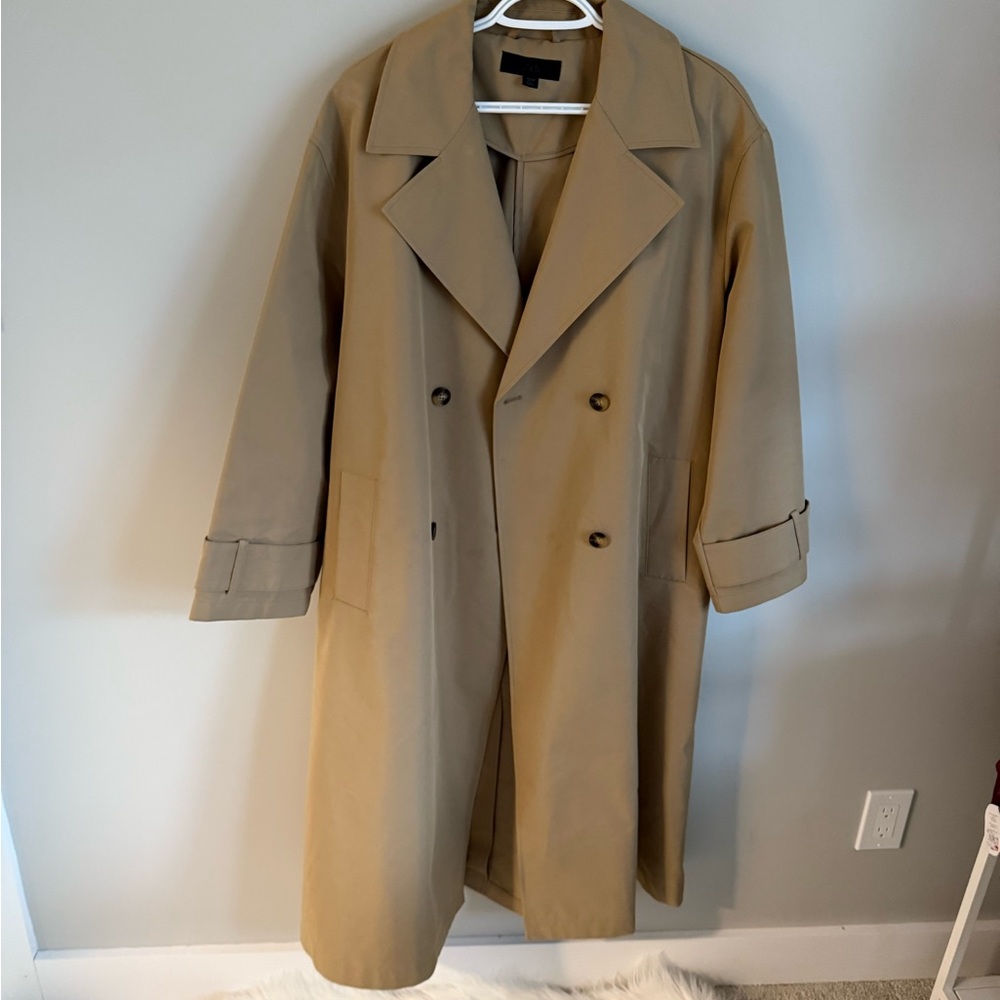 Zara Women's Double-Breasted Trench Coat - Tan